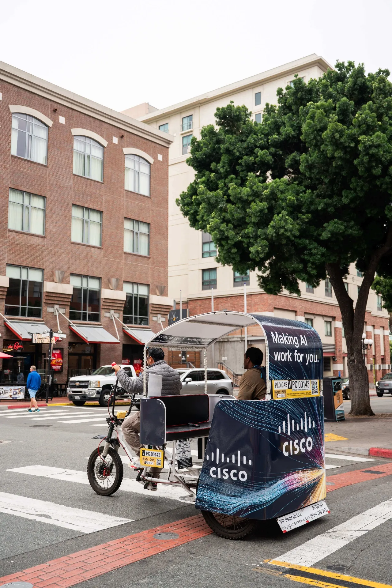 Cisco Making AI Work For You pedicab wrap in San Diego