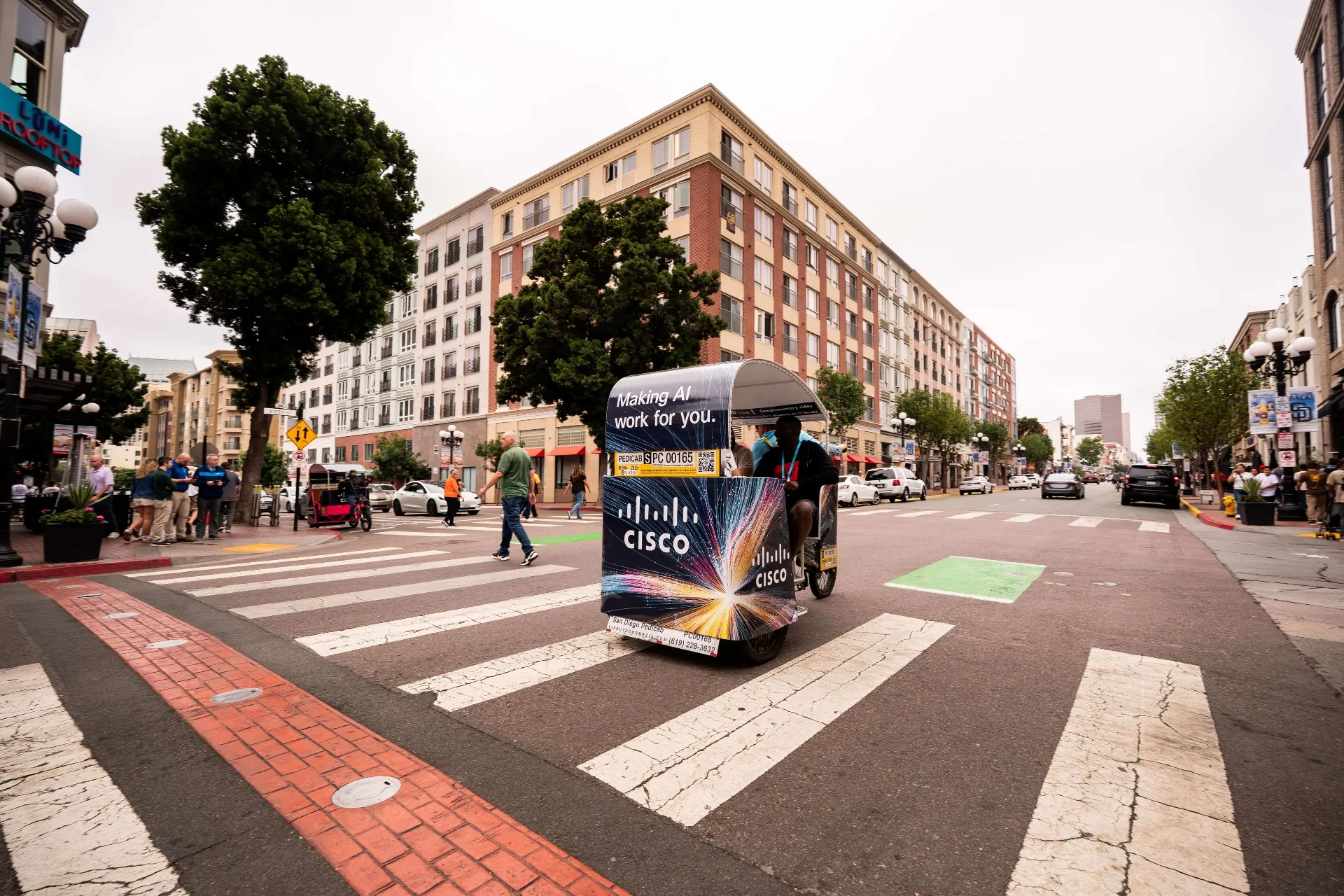 Cisco AgenticOps pedicab in Downtown San Diego