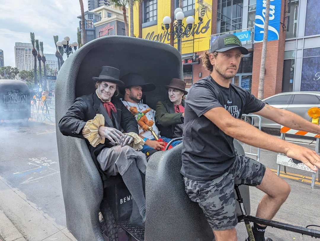 Disney's Haunted Mansion Doom Buggy Pedicab Activation — Walt Disney Studios Motion Pictures pedicab advertising campaign at San Diego Comic-Con 2023 by VIP Pedicab