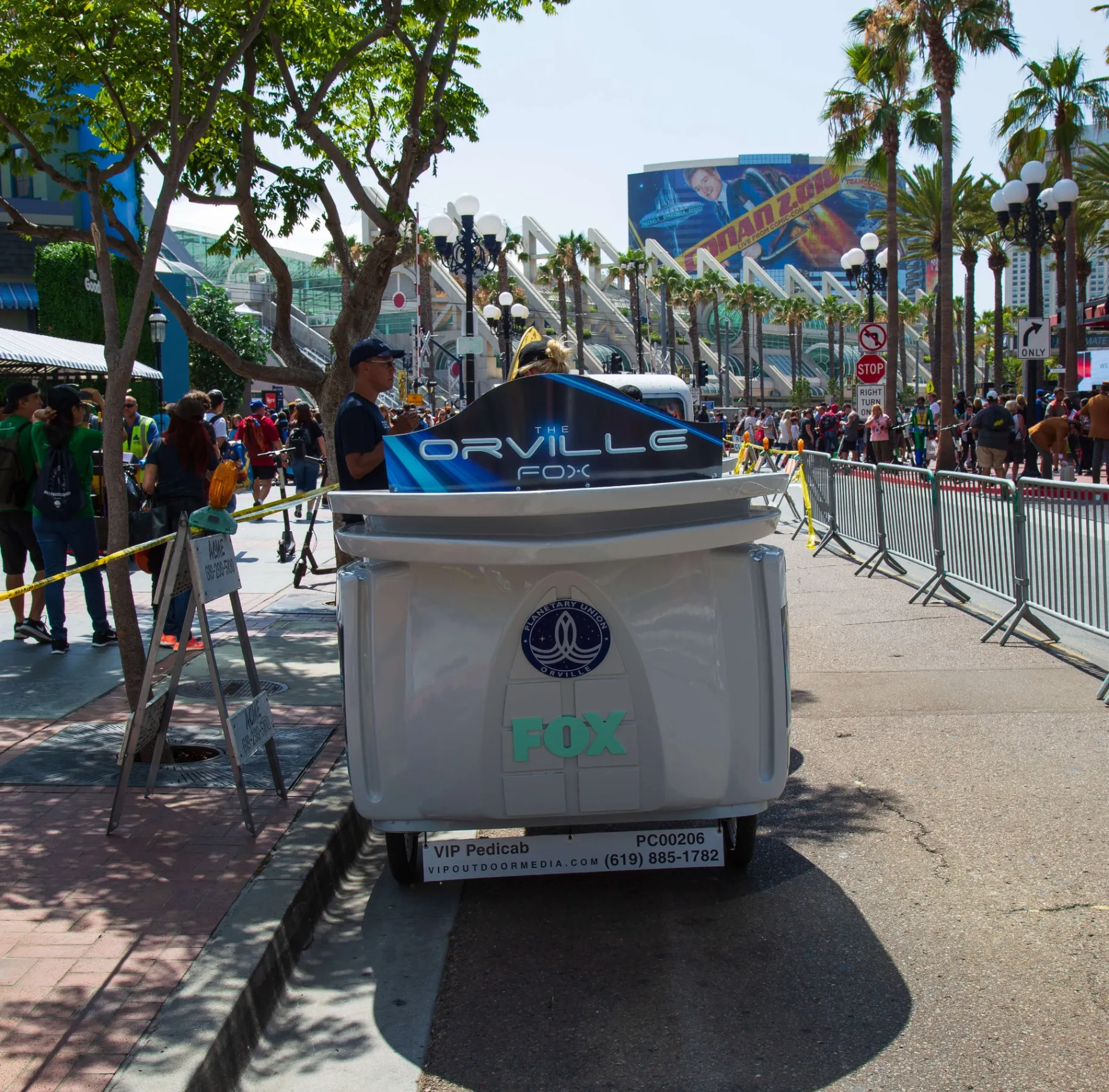 The Orville FOX custom pedicab at San Diego Comic-Con Convention Center