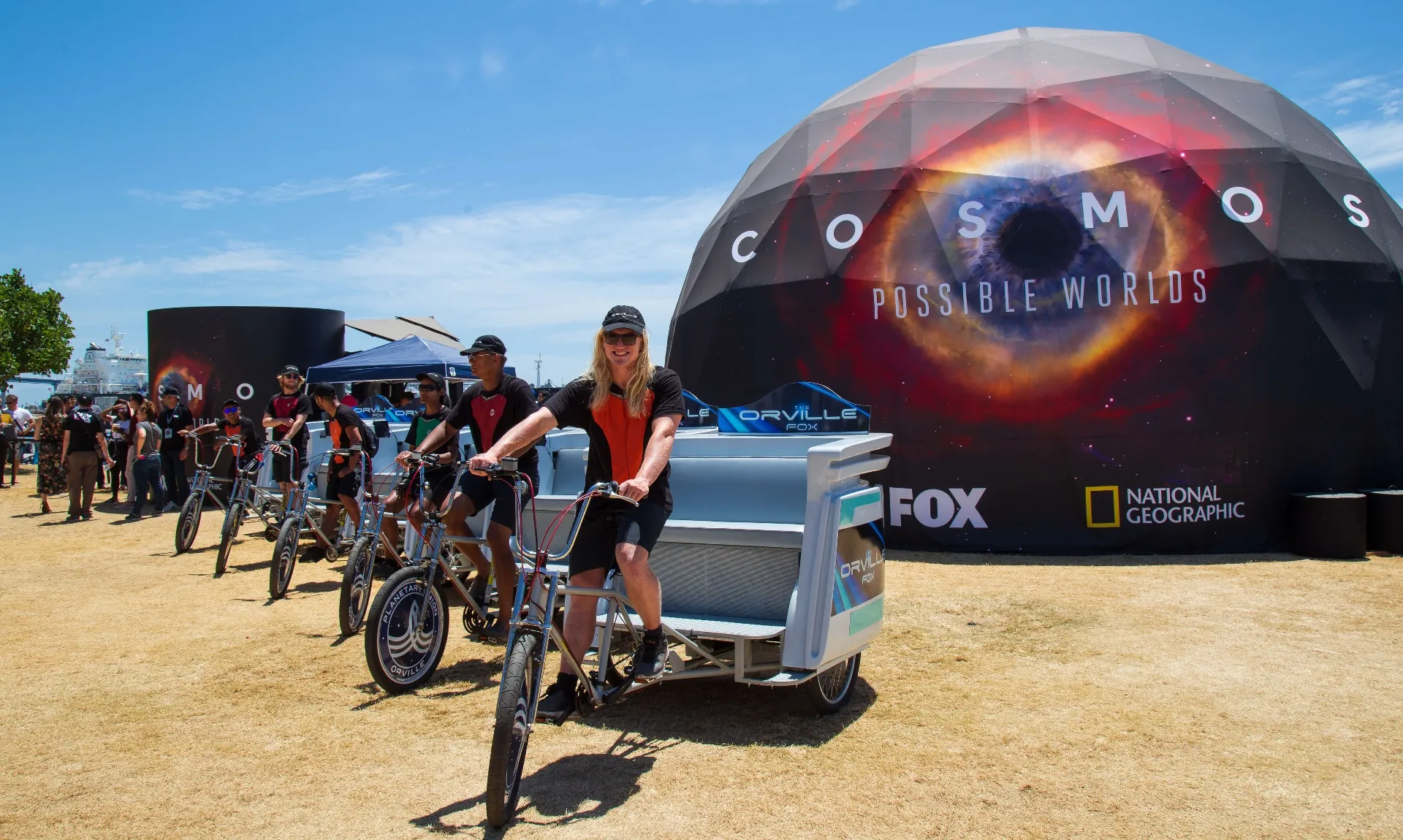 Orville and National Geographic COSMOS activation with branded pedicab near dome